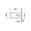 Биде напольное Duravit 2nd floor 66,5х35 см с 3 отверстиями для смесителя (0137100030) фото 3 Aquada.com.ua