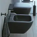 Биде подвесное Duravit Happy D.2, антрацит матовый (2258151300) фото 2 Aquada.com.ua
