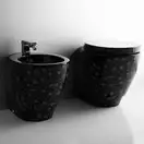 Биде напольное Simas Bohemien, чёрный с декором (BO04nero-decorTP) фото 2 Aquada.com.ua