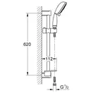 Душовий гарнітур зі штангою, 4 режими струменю Grohe New Tempesta Rustic (26086001)