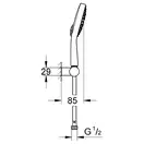 GROHE Душовий набір 4 режими струменю Power&Soul Cosmopolitan 130  (27741000) фото 9 Aquada.com.ua