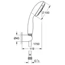 Душовий набір з тримачем, 3 режими струменя Grohe New Tempesta Classic (27849001)