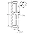 Душовий гарнітур зі штангою, 1 режим струменю Grohe New Tempesta Classic (27924001)
