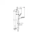 Душевой гарнитур Hansgrohe Crometta Vario (цвет - хром/белый) (26536400) фото 2 Aquada.com.ua