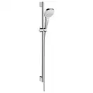 Душевой гарнитур Hansgrohe Croma Select E Multi со штангой 90 см (цвет - хром/белый), 3 вида струи (26590400) фото 1 Aquada.com.ua