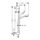 Душевой гарнитур Hansgrohe Crometta 1jet со штангой 65 см (цвет - хром/белый) (26652400) фото 2 Aquada.com.ua