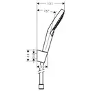 Ручной душ Hansgrohe PowderRain Raindance Select S, 3 типа струи (цвет - хром) с держателем и шлангом 1,25 м (27669000) фото 4 Aquada.com.ua