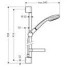Душевой гарнитур, со штангой 90 см и мыльницей Hansgrohe Croma (цвет - хром), 1 вид струи (27724000) фото 2 Aquada.com.ua