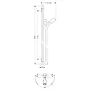 Душевая штанга Hansgrohe PuraVida 90 см со шлангом (цвет - хром) (27844000) фото 2 Aquada.com.ua