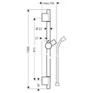 Душевая штанга Hansgrohe Unica S Puro 90 см со шлангом (цвет - матовый никель) (28631820) фото 2 Aquada.com.ua