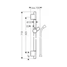 Душевая штанга S Puro со шлангом Hansgrohe Unica, цвет - чёрный матовый (28632670) фото 2 Aquada.com.ua