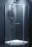 Душевая кабина Devit Comfort 1000 х 1000 х 1900 см (профиль - нержавеющая сталь, стекло - прозрачное) (FEN0223) фото 2 Aquada.com.ua