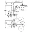 Grohe New Tempesta Cosmop. Душова система з термостатом, хром (26223001)