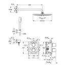Душевая система скрытого монтажа с термостатом Grohe Grohtherm 3000 Cosmopolitan (цвет - хром) (34627000) фото 3 Aquada.com.ua