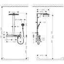 Душевая система с термостатом Hansgrohe Rainmaker Showerpipe 460 3jet (цвет - хром/белый) (27106400) фото 2 Aquada.com.ua