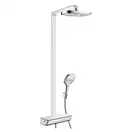 Душевая система с термостатом Hansgrohe Raindance Select E 300 2jet Showerpipe (цвет - хром/белый) (27128400) фото 1 Aquada.com.ua