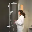 Душевая система с термостатом Hansgrohe Raindance Select S Showerpipe 300 2jet (цвет - хром/белый) (27133400) фото 2 Aquada.com.ua