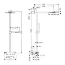 Душевая система с термостатом Hansgrohe Raindance Showerpipe 240 2jet (цвет - хром) (27167000) фото 2 Aquada.com.ua