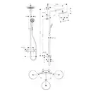 Душевая система с термостатом Hansgrohe Croma Showerpipe 220 1jet (цвет - хром) (27185000) фото 3 Aquada.com.ua