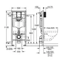 GROHE инсталляция для подвесного  унитаза Rapid SL 3в1 (39503000) фото 2 Aquada.com.ua