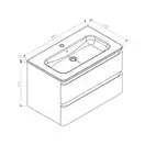 Тумба с раковиной Devit Fly 800 x 480 x 520 мм, белый глянец (0021120W) фото 4 Aquada.com.ua