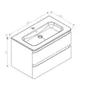 Тумба с раковиной Devit Fly 800 x 480 х 520 мм, светлый дуб (0021120WO) фото 4 Aquada.com.ua