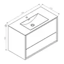 Тумба с раковиной Devit Fly 906 x 470 x 580 мм, белый глянцевый (0023120W) фото 3 Aquada.com.ua