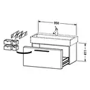 Тумба под раковину Duravit Fogo 950х445 мм, макассар (FO955602424) фото 2 Aquada.com.ua