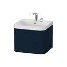 Тумба подвесная с раковиной c-shaped Duravit Happy D.2 Plus 57,5 х 49 см, тёмно-синий шелковисто-матовый лак (HP4345E9898) фото 1 Aquada.com.ua