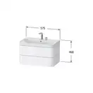 Тумба подвесная с раковиной c-shaped Duravit Happy D.2 Plus 57,5 х 49 см, белый шелковисто-матовый лак (HP4345O3636) фото 2 Aquada.com.ua
