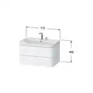 Тумба подвесная с раковиной c-shaped Duravit Happy D.2 Plus 77,5 х 49 см, дуб средиземноморский (HP4347E7171) фото 2 Aquada.com.ua