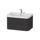 Тумба подвесная с раковиной c-shaped Duravit Happy D.2 Plus 77,5 х 49 см, графит суперматовый (HP4347E8080) фото 1 Aquada.com.ua