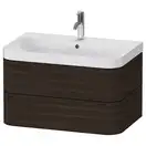 Тумба подвесная с раковиной c-shaped Duravit Happy D.2 Plus 77,5 х 49 см, орех брашированный (HP4347O6969) фото 1 Aquada.com.ua