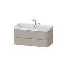 Тумба подвесная с раковиной c-shaped Duravit Happy D.2 Plus 97,5 х 49 см, серо-коричневый шелковисто-матовый лак (HP4348E6060) фото 1 Aquada.com.ua