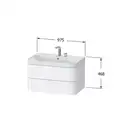 Тумба подвесная с раковиной c-shaped Duravit Happy D.2 Plus 97,5 х 49 см, серо-коричневый шелковисто-матовый лак (HP4348E6060) фото 2 Aquada.com.ua