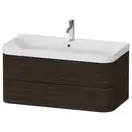 Тумба подвесная с раковиной c-shaped Duravit Happy D.2 Plus 97,5 х 49 см, орех брашированный (HP4348E6969) фото 1 Aquada.com.ua