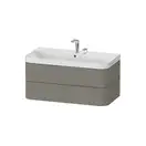 Тумба подвесная с раковиной c-shaped Duravit Happy D.2 Plus 97,5 х 49 см, каменно-серый шелковисто-матовый лак (HP4348E9292) фото 1 Aquada.com.ua