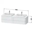 Тумбочка для подвесной консоли Duravit Happy D.2 Plus 160 х 55 см, каменно-серый шелковисто-матовый лак (HP4964B9292) фото 2 Aquada.com.ua