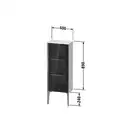 Шкафчик напольный со стеклянными дверцами Duravit XViu 40 x 24 х h113 см, чёрный глянцевый (XV1360LB140) фото 3 Aquada.com.ua