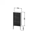 Шкафчик напольный со стеклянными дверцами Duravit XViu 50 x 24 х h113 см, доломитово-серый глянцевый лак (XV1361LB138) фото 2 Aquada.com.ua