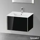 Тумба подвесная под раковину Duravit XViu 61 x 48 см, чёрный глянцевый (XV40250B140) фото 2 Aquada.com.ua