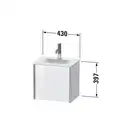 Тумба подвесная под раковину Duravit XViu 43 x 31 см, белый глянцевый (XV4030RB222) фото 4 Aquada.com.ua