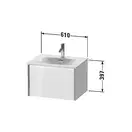 Тумба подвесная под раковину Duravit XViu 61 x 48 см, доломитово-серый глянцевый лак (XV40320B138) фото 2 Aquada.com.ua