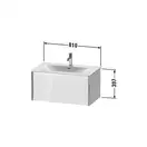 Тумба подвесная под раковину Duravit XViu 81 x 48 см, белый глянцевый (XV40340B122) фото 3 Aquada.com.ua