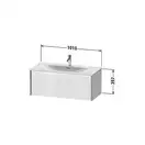 Тумба подвесная под раковину Duravit XViu 101 x 48 см, белый глянцевый (XV40350B122) фото 4 Aquada.com.ua