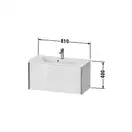 Тумба подвесная компакт, под раковину Duravit XViu 81 x 39 см, доломитово-серый глянцевый лак (XV40790B138) фото 2 Aquada.com.ua