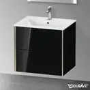 Тумба подвесная под раковину Duravit XViu 61 x 48 см, чёрный глянцевый (XV41250B140) фото 2 Aquada.com.ua