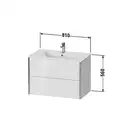 Тумба подвесная под раковину Duravit XViu 81 x 48 см, чёрный глянцевый (XV41260B140) фото 3 Aquada.com.ua
