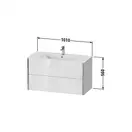 Тумба подвесная под раковину Duravit XViu 101 x 48 см, дуб брашированный (XV41270B112) фото 3 Aquada.com.ua
