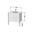 Тумба напольная под раковину Duravit XViu 81 x 48 см, орех темный (XV43020B121) фото 2 Aquada.com.ua
